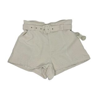 Altar’d State Corduroy Belted High Waist Shorts in Cream Medium